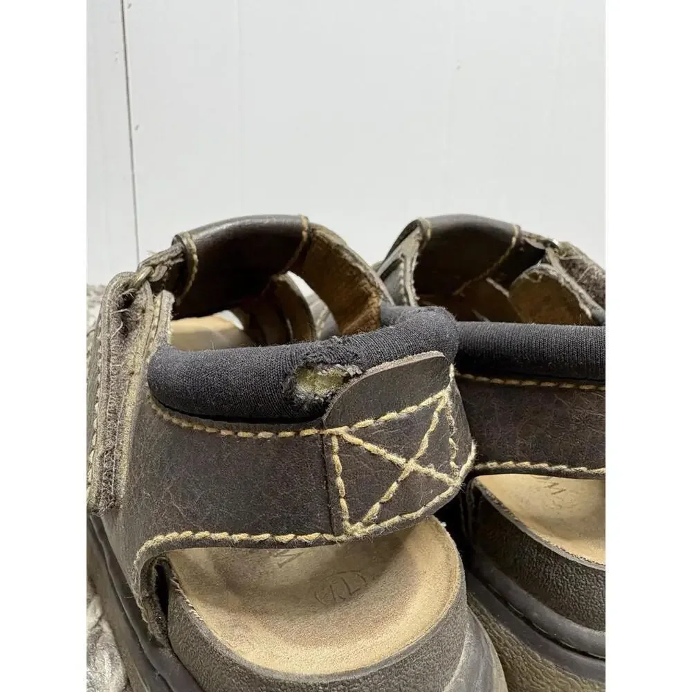 Wolfe Island Shoes Mens 7.5 Chunky Y2K Fisherman Grunge 90s Heavy Open Toe